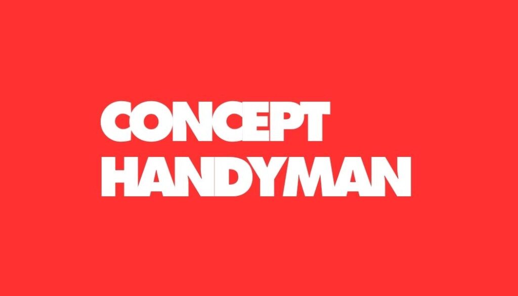 Concept Handyman logo. Orange background. White letters.