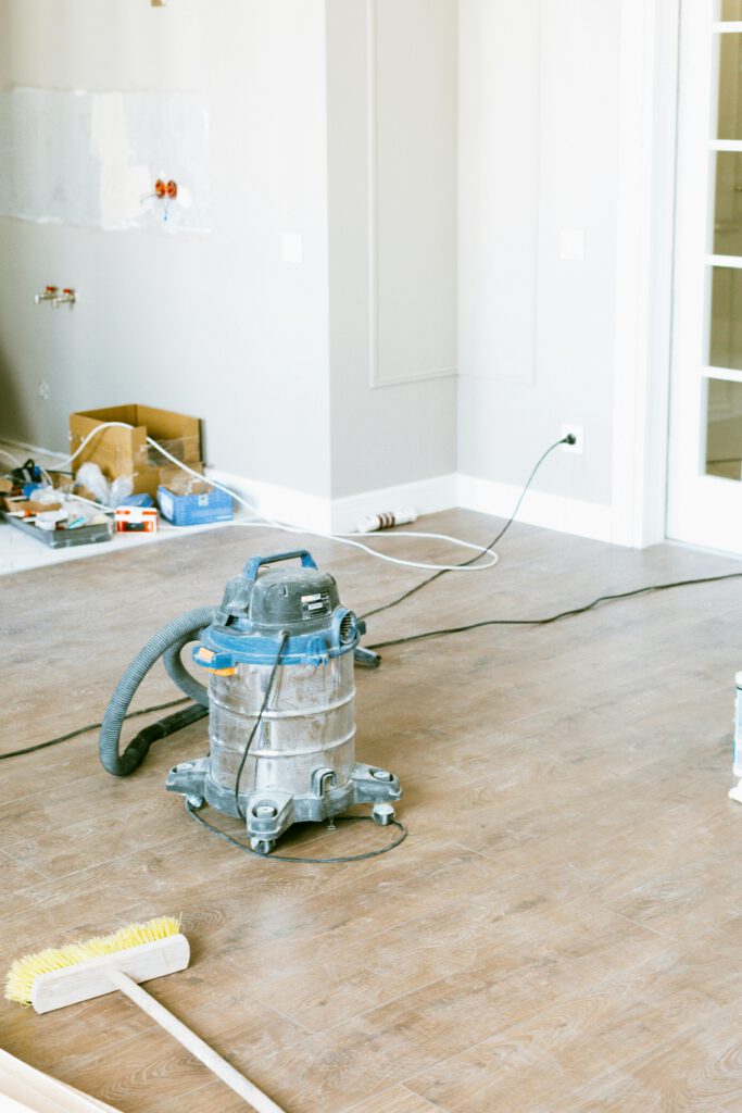 Shop vac in a bright home under renovation